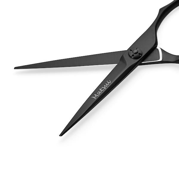 5.5 Inch Cutting Scissor Matsui Matte Black VG10 Offset Shear - Scissor Tech Canada (1478466404406)