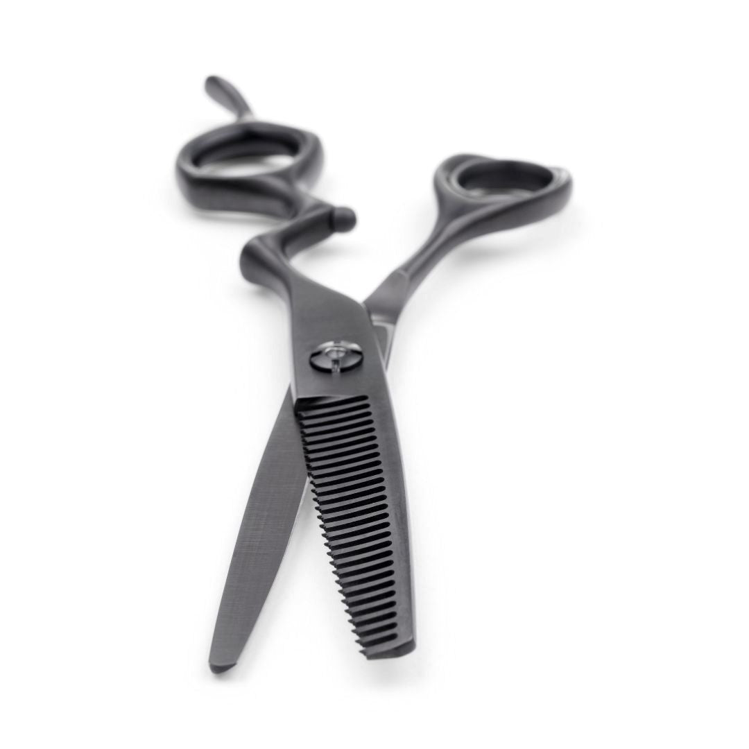 5.5 inch Matsui Classic Ergo Support Matte Black Duo Hairdressing Scissors - Scissor Tech Canada (6676161232950)
