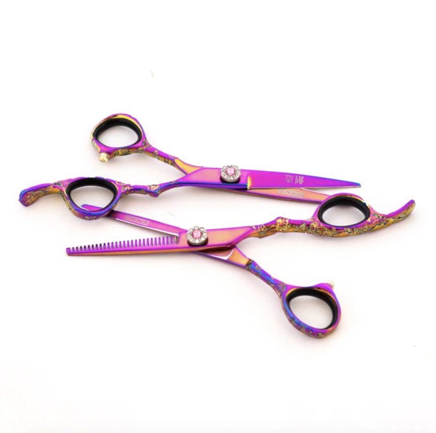  Sozu Essentials Pink Rainbow Scissor Thinner Combo - Scissor Tech Canada (4594786369590)