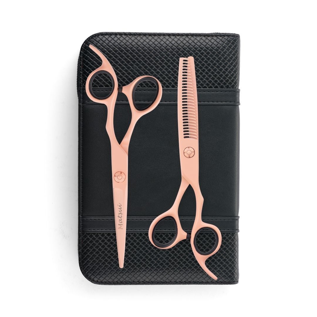 5.5 inch Matsui Pastel Peach Combo Hairdressing Scissors - Scissor Tech Canada (6653811490870)