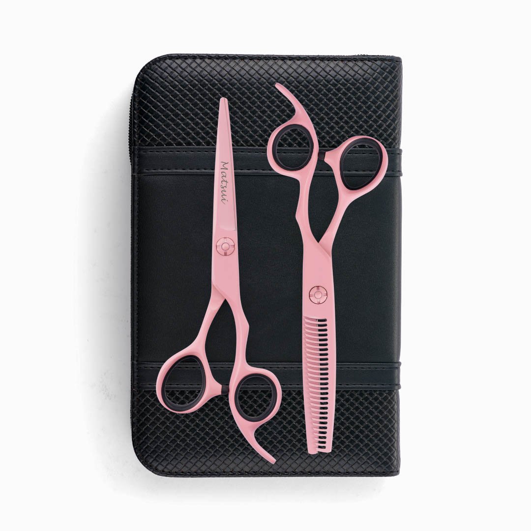 5.5 inch Matsui Pastel Pink Combo Hairdressing Shears - Scissor Tech Canada (6653832069174)