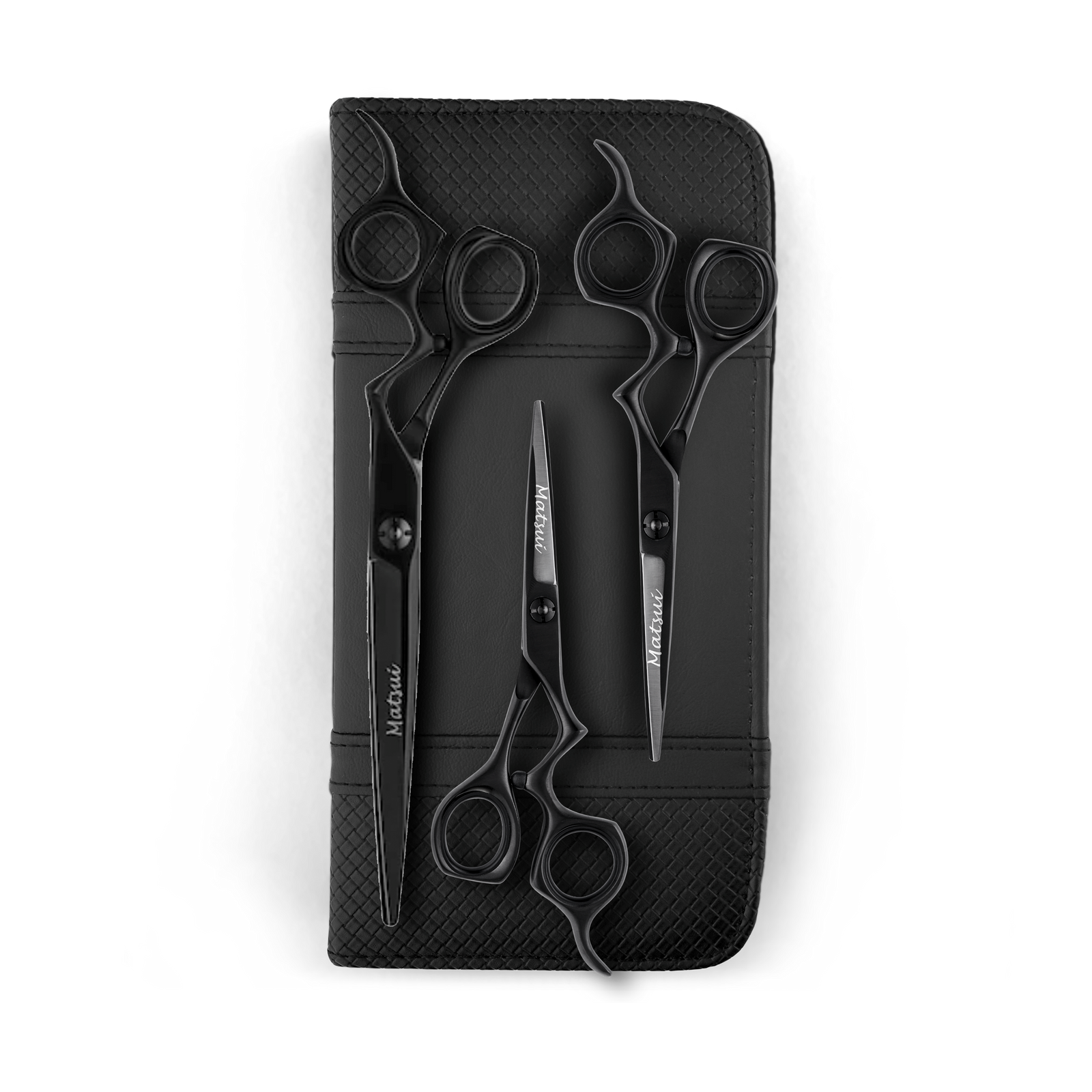  Matsui Classic Ergo Support Shear Matte Black Triple Set - Scissor Tech Canada (6676249509942)