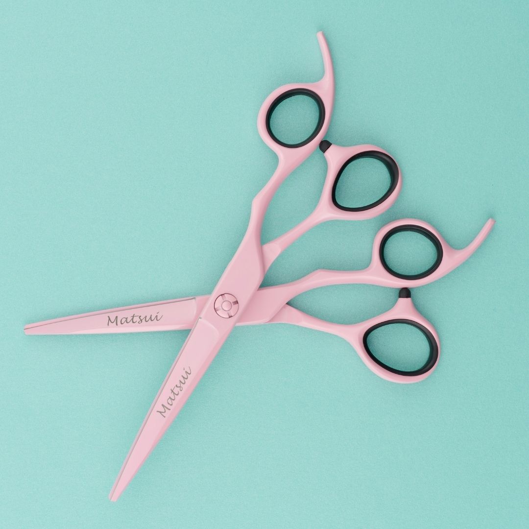 5.5 inch Matsui Pastel Pink Combo Hairdressing Shears - Scissor Tech Canada (6653832069174)