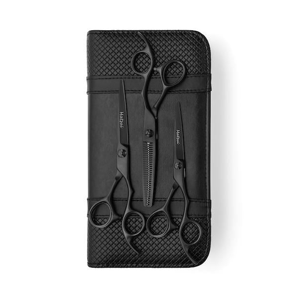 Matsui Matte Black VG10 Offset Triple Set Hairdressing Shears - Scissor Tech Canada (1478466306102)