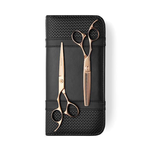 5.5 Inch Cutting Scissor Lefty Matsui Aichei Mountain Rose Gold Hairdressing Scissors - Thinner Combo - Scissor Tech Canada (1478466240566)