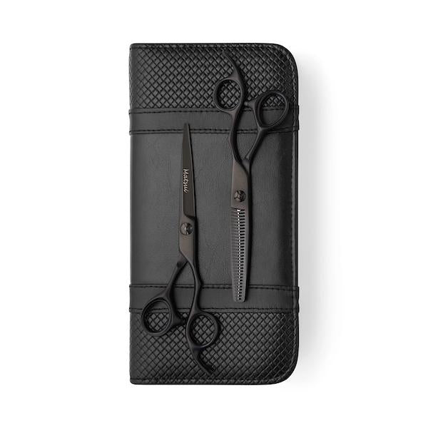 5.5 Inch Cutting Scissor Matsui Matte Black Aichei Mountain Offset Hairdressing Shear Thinner Combo - Scissor Tech Canada (1478466076726)