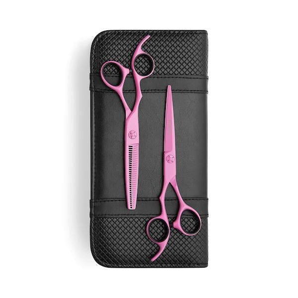  Lefty Matsui Neon Pink Offset 5.5 inch Scissor Thinner combo - Scissor Tech Canada (4401527390262)