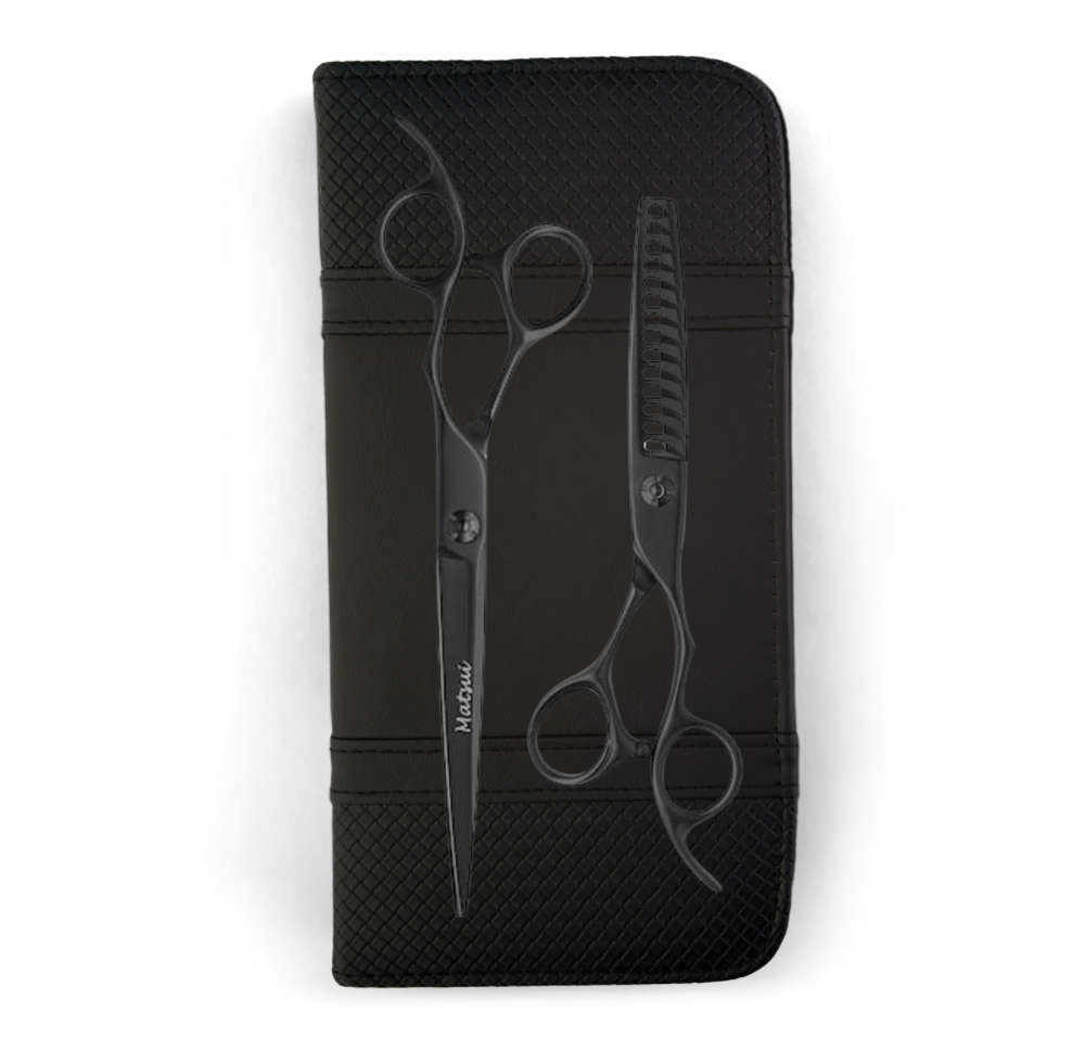 Matsui Matte Black Master Barber Scissor & Texturizer Combo (8212210680088)