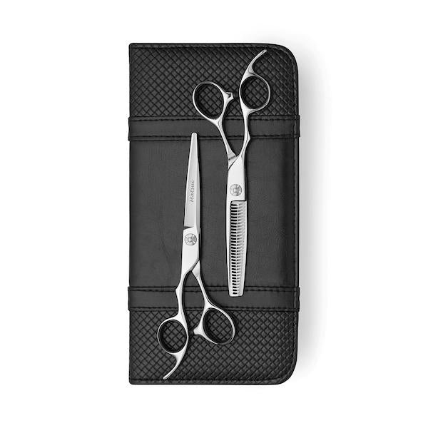 5.5 Inch Lefty Matsui Aichei Mountain Silver Hairdressing Scissors - Thinner Combo - Scissor Tech Canada (1968034119734)