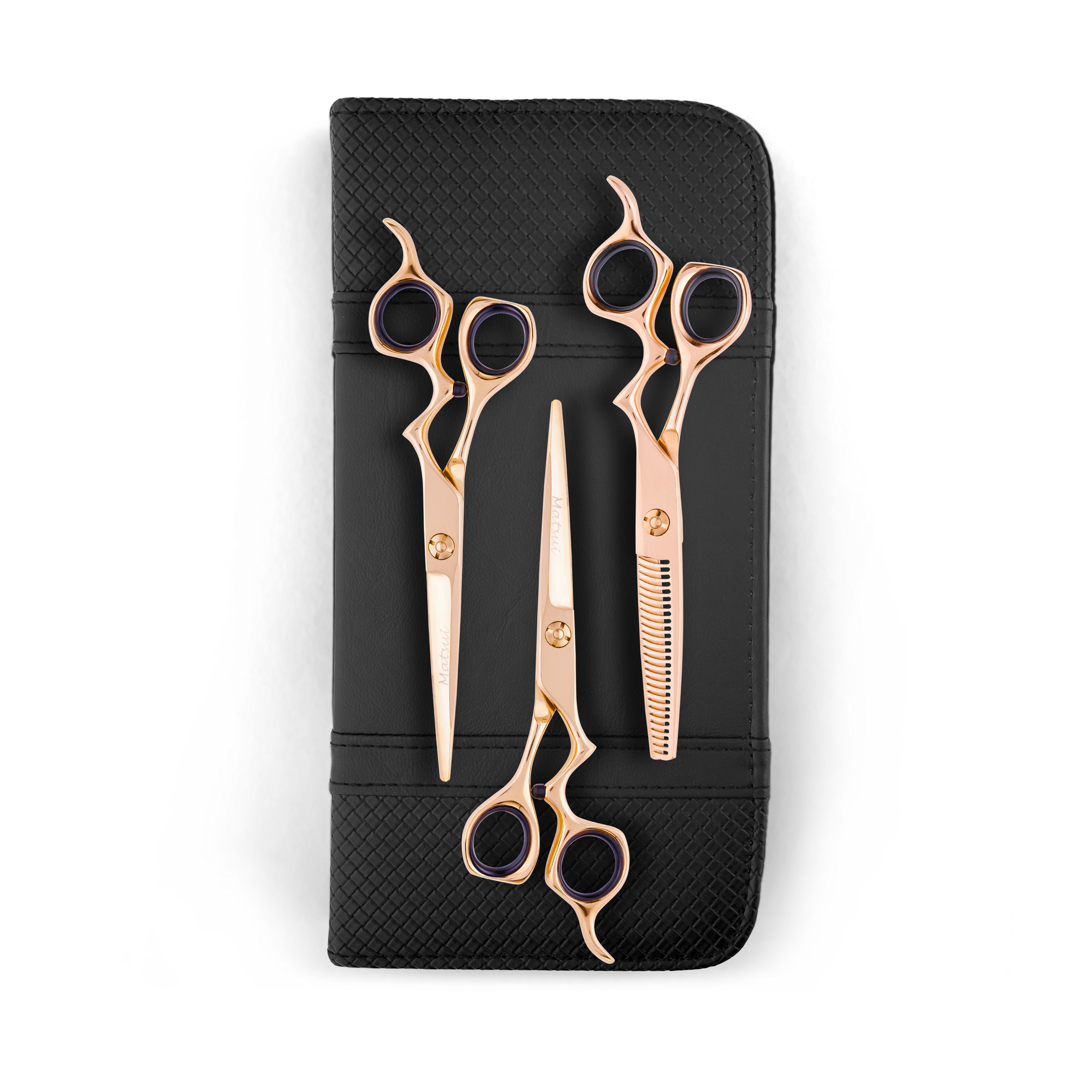  Matsui Classic Ergo Support Rose Gold Shear Thinner Triple Set - Scissor Tech Canada (6676265730102)