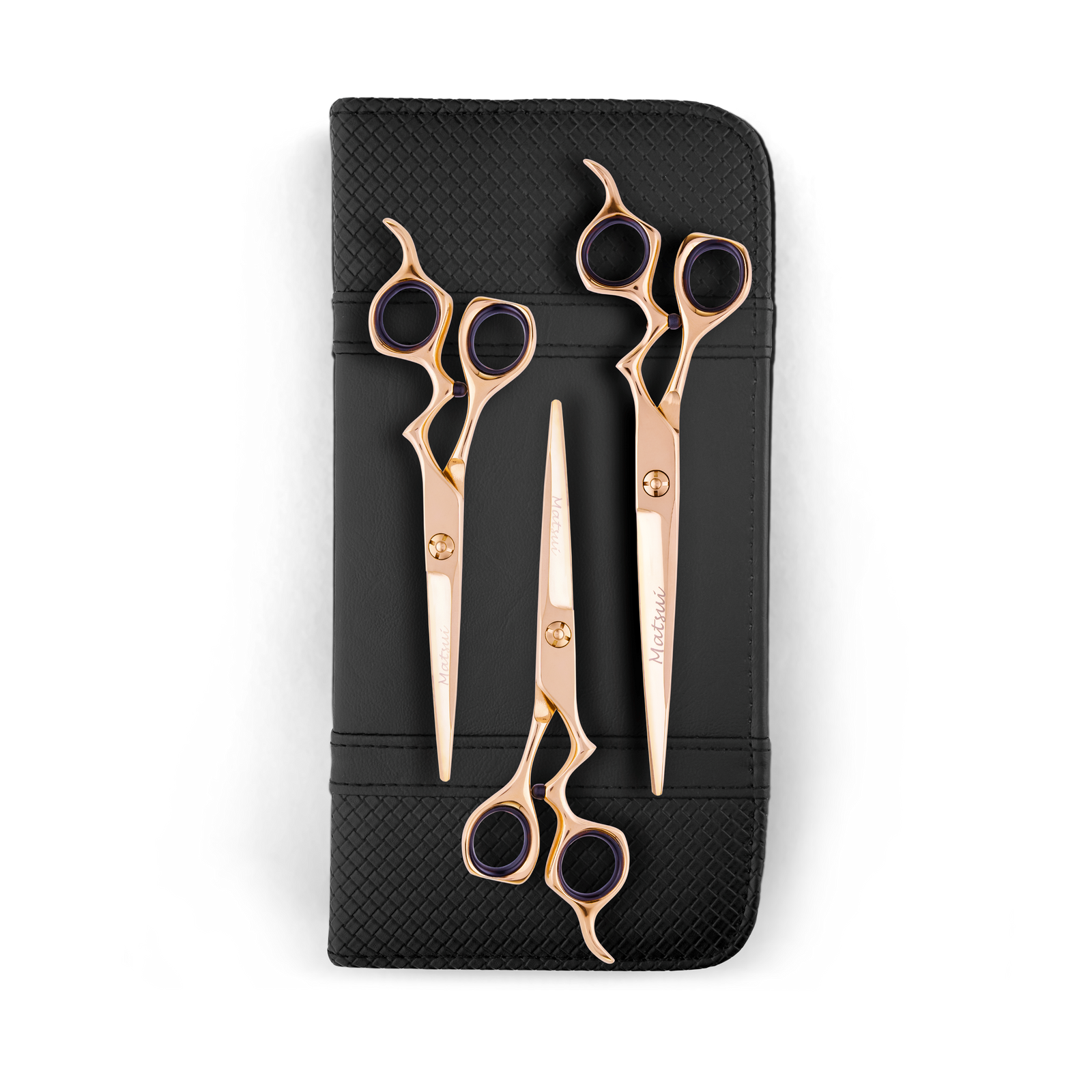 Matsui Classic Ergo Support Shear Rose Gold Triple Set - Scissor Tech Canada (6676265861174)
