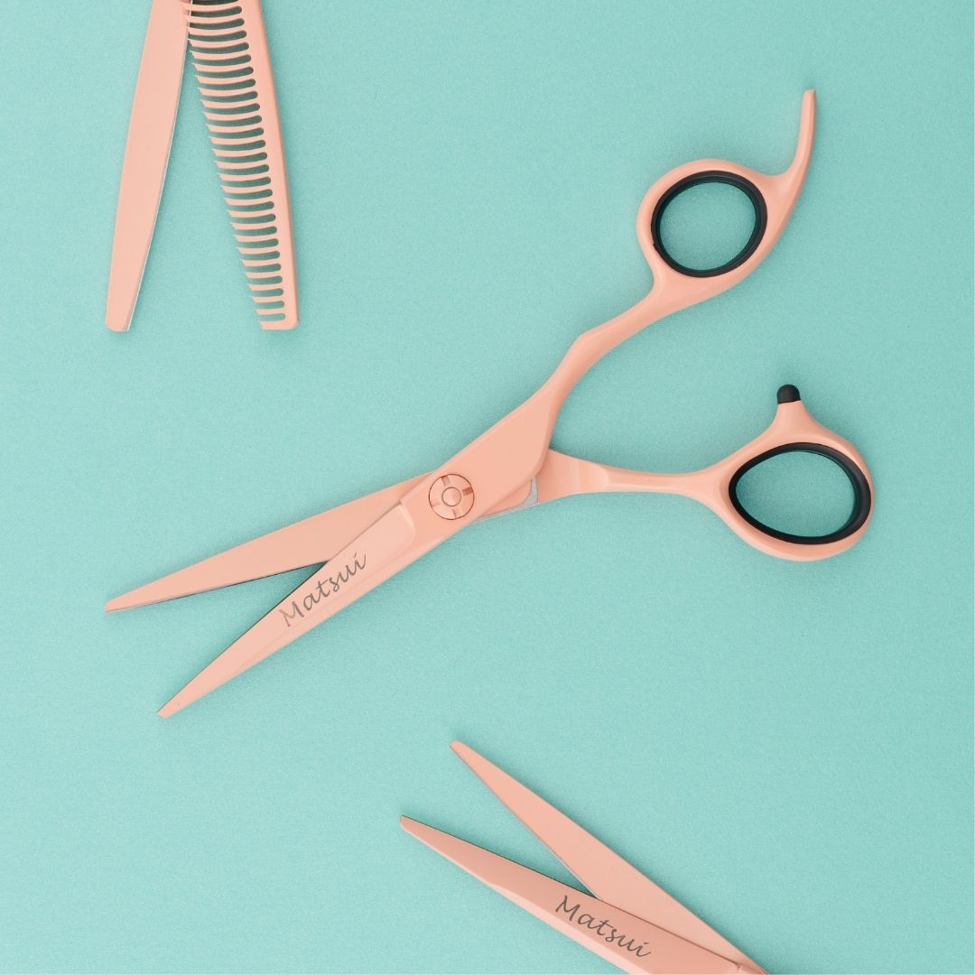 Lefty Matsui Pastel Peach Cutting Shears (8003960406296)