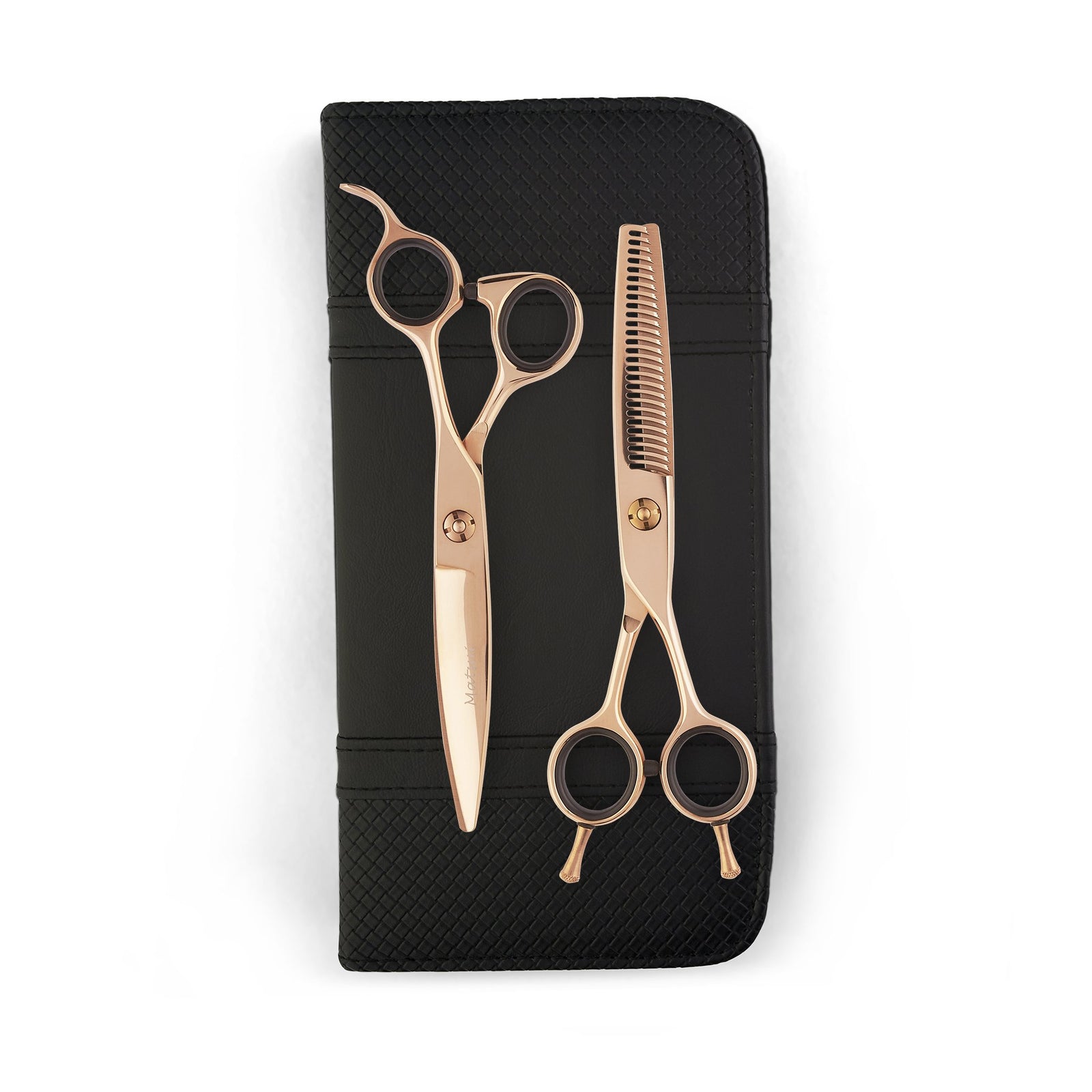 6 inch Matsui VG10 Slider Scissor Thinner Combo - Rose Gold - Scissor Tech Canada (4729442664502)