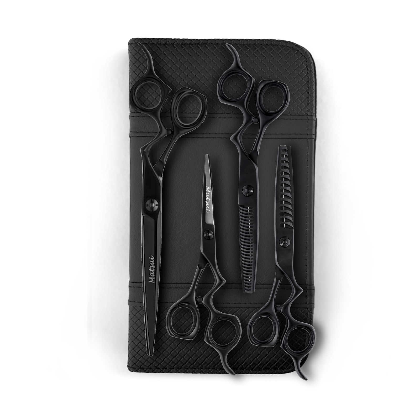  Matsui Classic Ergo Support Ultimate Barber Combo Matte Black (4 set) - Scissor Tech Canada (6676250361910)